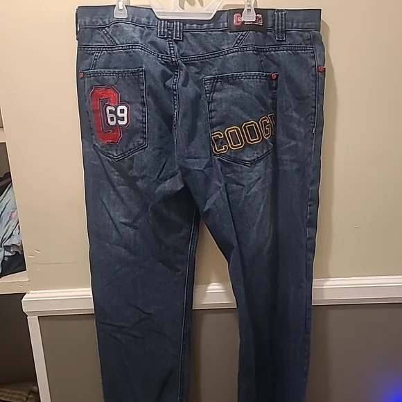Vtg Y2K Coogi 1969 Baggy Hip-Hop Embroidered Jeans Size 42x34 - Picture 2 of 14